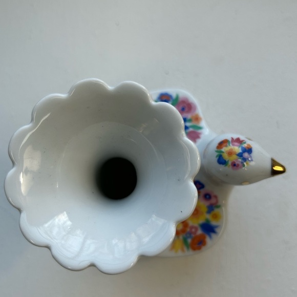 Vintage Bareuther Bavaria white floral ceramic bud vase dove bird made Germany - Picture 4 of 5